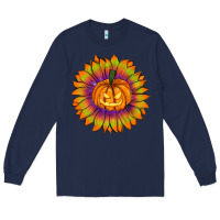 Navy Halloween Sunflower Long Sleeve Tee - RanaPortraitStore