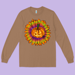Halloween Sunflower Long Sleeve Tee Designed By Ranaportraitstore