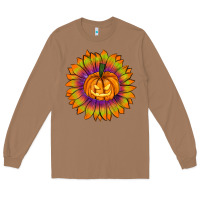 Toasted Coconut Halloween Sunflower Long Sleeve Tee - RanaPortraitStore