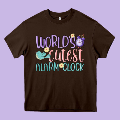 World's Cutest Alarm Clock Heavy Core Tee Designed By Maliassmallbusiness