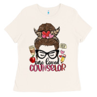 Bone messy bun one loved counselor Ladies Tee - MaliasSmallBusiness