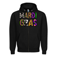Black mardi gras copy Zipper Hoodie - OliviaCreatesArt