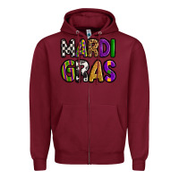 Burgundy mardi gras copy Zipper Hoodie - OliviaCreatesArt