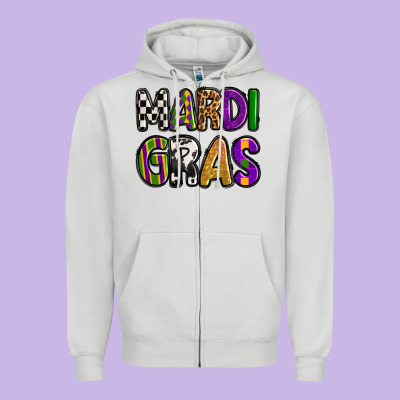 Mardi Gras Copy Zipper Hoodie Designed By Oliviacreatesart