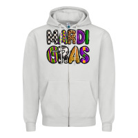 Dove Grey mardi gras copy Zipper Hoodie - OliviaCreatesArt