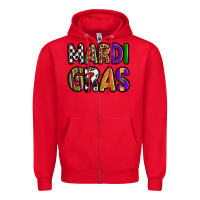 Red mardi gras copy Zipper Hoodie - OliviaCreatesArt