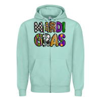 Seafoam mardi gras copy Zipper Hoodie - OliviaCreatesArt