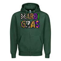 Sports Green mardi gras copy Zipper Hoodie - OliviaCreatesArt