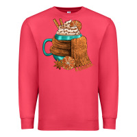Cardinal Winter Coffee Cup With Scarf Premium Sweatshirt - FaDigitalArtStudio