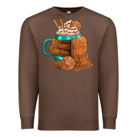 Chestnut Winter Coffee Cup With Scarf Premium Sweatshirt - FaDigitalArtStudio
