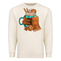 Winter Coffee Cup With Scarf Premium Sweatshirt | Teevron