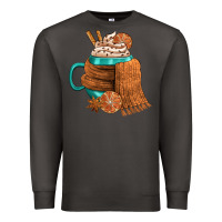 Smoke Winter Coffee Cup With Scarf Premium Sweatshirt - FaDigitalArtStudio
