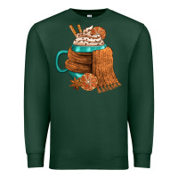Sports Green Winter Coffee Cup With Scarf Premium Sweatshirt - FaDigitalArtStudio