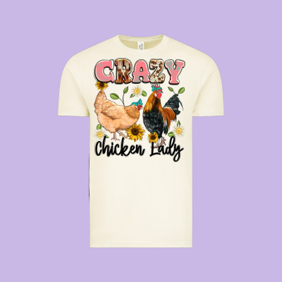 Crazy Chicken Lady Vintage Tee Designed By Artiststas