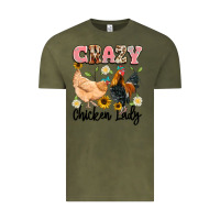 Vintage Olive crazy chicken lady Vintage Tee - Artiststas