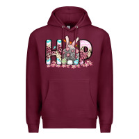Burgundy Easter Day Hop bunny Premium Hoodie - OliviaCreatesArt