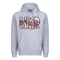 Heather Grey Easter Day Hop bunny Premium Hoodie - OliviaCreatesArt