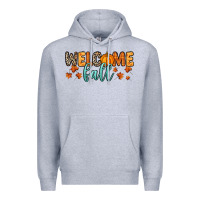 Heather Grey Welcome Fall Premium Hoodie - RanaPortraitStore
