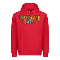 Red Welcome Fall Premium Hoodie - RanaPortraitStore