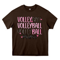 Chocolate Brown volleyball mama Heavy Core Tee - MaliasSmallBusiness