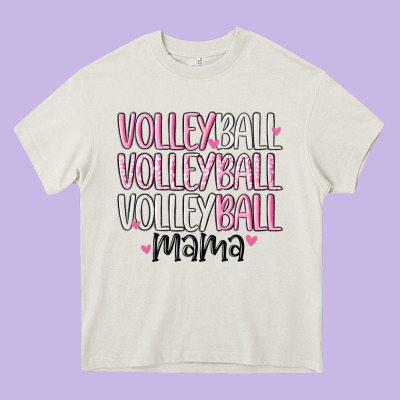 Volleyball Mama Heavy Core Tee Designed By Maliassmallbusiness