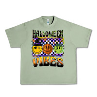 Oil Green halloween vibes smiley face Urban Heavy Tee - BarkalooDesign