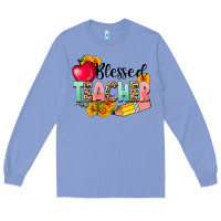 Colony Blue blessed teacher Long Sleeve Tee - NancyCooperArtShop