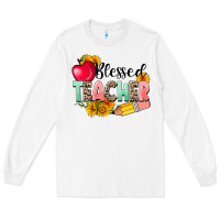 White blessed teacher Long Sleeve Tee - NancyCooperArtShop
