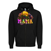 Black softball mama Zipper Hoodie - OliviaCreatesArt