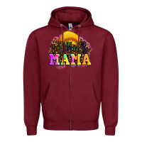 Burgundy softball mama Zipper Hoodie - OliviaCreatesArt