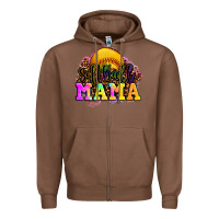 Chestnut softball mama Zipper Hoodie - OliviaCreatesArt