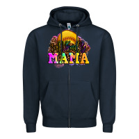 Navy softball mama Zipper Hoodie - OliviaCreatesArt