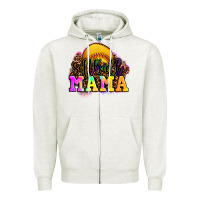Oatmeal Heather softball mama Zipper Hoodie - OliviaCreatesArt