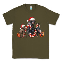 Army Green christmas chimpanzee and gorilla Classic Tee - LillyAllenDesigns