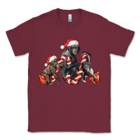 Burgundy christmas chimpanzee and gorilla Classic Tee - LillyAllenDesigns