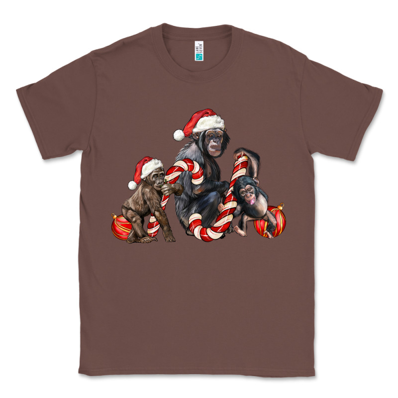 Christmas Chimpanzee And Gorilla Classic Tee by LillyAllenDesigns | Teevron