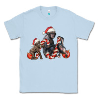Dusty Blue christmas chimpanzee and gorilla Classic Tee - LillyAllenDesigns