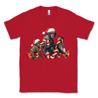 Red christmas chimpanzee and gorilla Classic Tee - LillyAllenDesigns