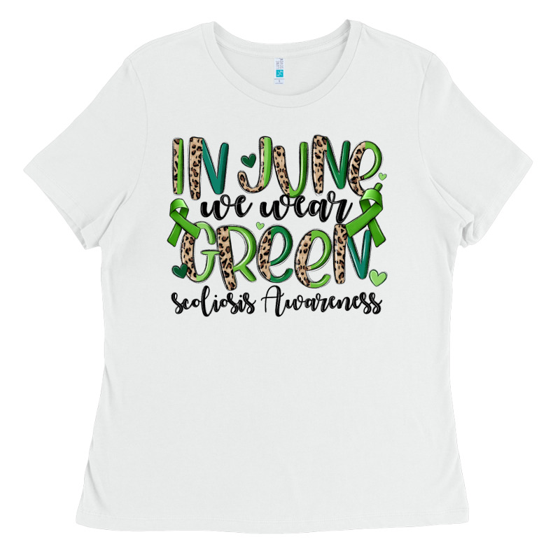 In June We Wear Green Scoliosis Awareness Ladies Tee by MaliasSmallBusiness | Teevron