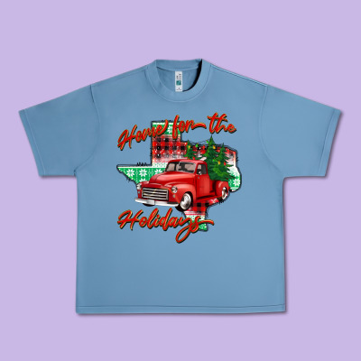 Home For The Holidays Texas Urban Heavy Tee Designed By Barkaloodesign