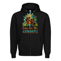 Black long live the cowboys Zipper Hoodie - OliviaCreatesArt