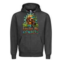Charcoal Heather long live the cowboys Zipper Hoodie - OliviaCreatesArt