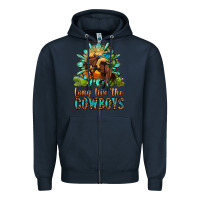 Navy long live the cowboys Zipper Hoodie - OliviaCreatesArt