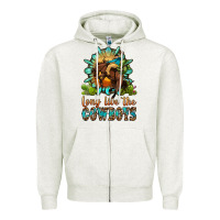 Oatmeal Heather long live the cowboys Zipper Hoodie - OliviaCreatesArt