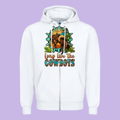 Long Live The Cowboys Zipper Hoodie Designed By Oliviacreatesart