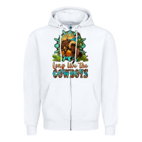 White long live the cowboys Zipper Hoodie - OliviaCreatesArt