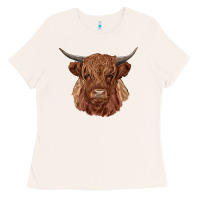 Bone highland cow Ladies Tee - RanaPortraitStore