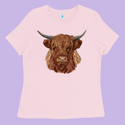 Highland Cow Ladies Tee Designed By Ranaportraitstore
