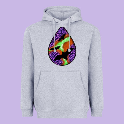 Halloween Bat  Teardrop Heavyweight Hoodie Designed By Bundleandbundleshop