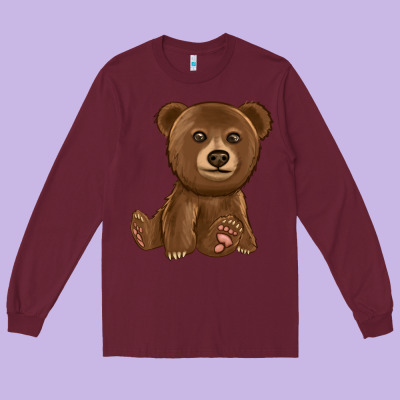 Bear Long Sleeve Tee Designed By Texasbilliewilder